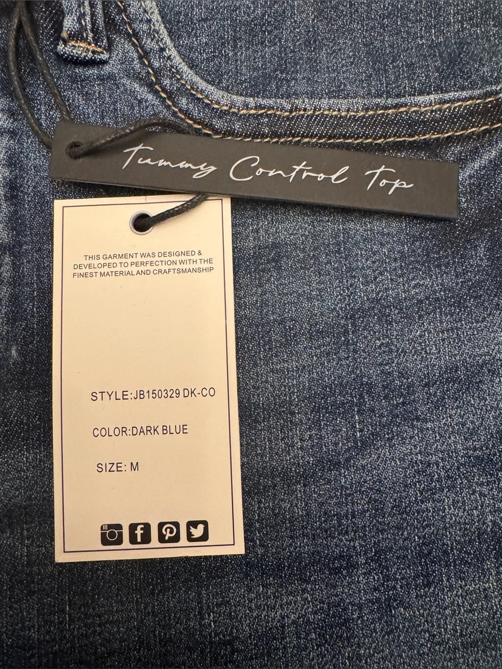 Judy Blue Tummy Control High Waist Dark Wash Raw Hem Denim Shorts Size M NWT